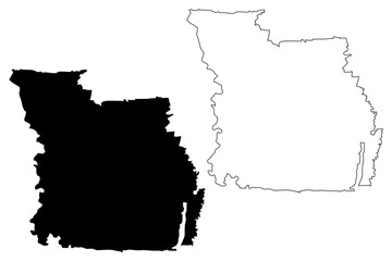 South Tangerang City (Republic of Indonesia, Java island) map vector illustration, scribble sketch City of South Tangerang map