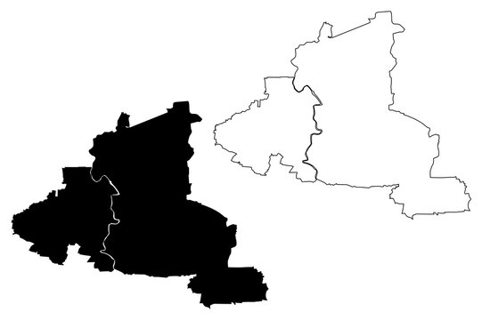Tangerang City (Republic of Indonesia, Java island) map vector illustration, scribble sketch City of Tangerang map