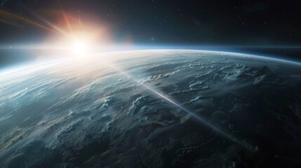 Obraz premium Solar Power Transmission from Space to Earth