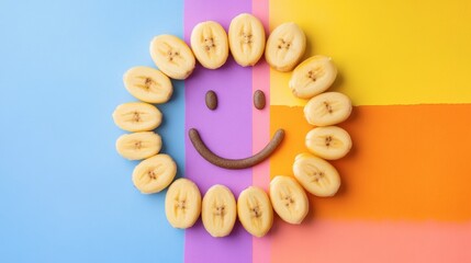 Cheerful Fruit Smile on Colorful Background
