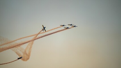 Aerobatic planes performing stunts