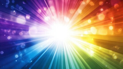 Fototapeta premium Colorful Burst of Light with Radiant Rays and Bokeh