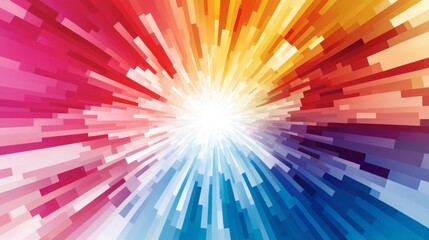 Vibrant Abstract Burst of Colorful Rays