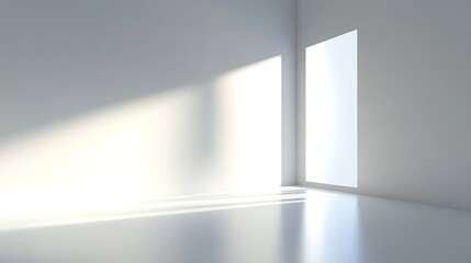 Fototapeta premium Clean blank space with light shadows on a white surface
