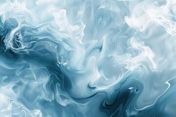 Fototapeta premium Abstract Blue and White Liquid Art - Fluid Acrylic Paint Swirl