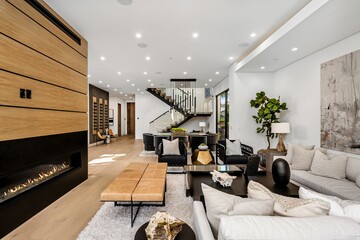 Modern living room with stylish furniture