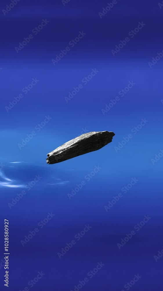 Wall mural vertical video of oumuamua asteroid interstellar comet visitor to solar system passing by neptune. 3