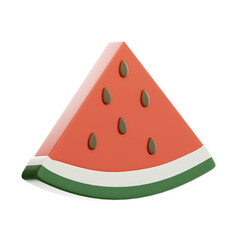 3d icon watermelon on the white background