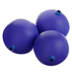 3d icon blueberry on the white background
