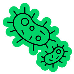 Bactery Icon, Unicelluler, microbactery, microbe