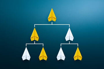 Business process, Workflow, Flowchart, Process concept with paper plane