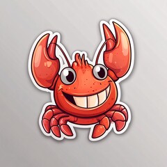 Obraz premium Adorable Cartoon Lobster with a Big Smile Isolated