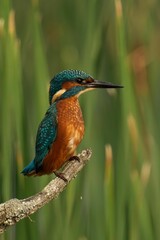 Kingfisher bird perched on a branch