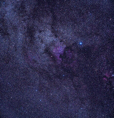 Milky way North America nebula photographed through a long focal lens.