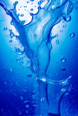 water splash in blue