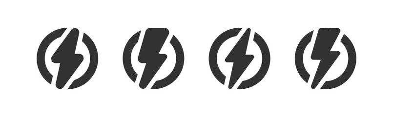 Lightning flash icon. Thunder bolt. Electric sign. Fast charge.