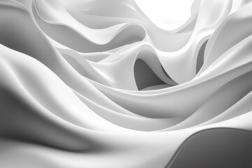 Obraz premium Explore the elegance of abstract design featuring smooth flowing lines that evoke a sense of serenity and tranquility in soft hues of blue and white