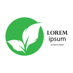 Obraz premium fresh leaf logo design for natural life