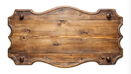old wooden board sign isolated on white background