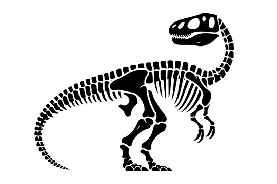 Tyrannosaurus dinosaur skeleton silhouette