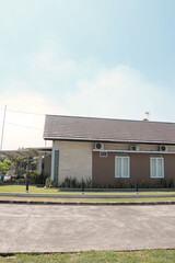 Fototapeta premium Portrait of Modern House Exterior in Front