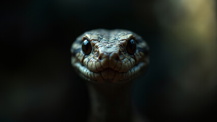 Fototapeta premium snake bite frontal into the camera