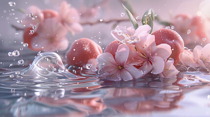 pink flower and peach