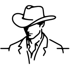 Male man wearing cowboy hat