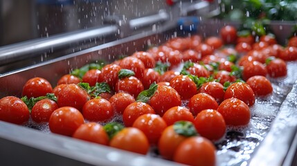 Vegetable washing machine process in modern factory