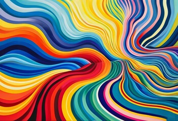 Obraz premium Vibrant Abstract Waves in Dynamic Multicolor Design