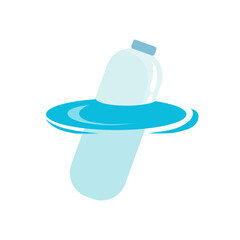 Plastic waste Floating In The Sea