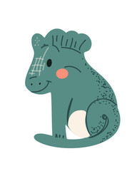 Cute cartoon dinosaur, children's vector illustration.