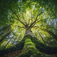 Tree background, tree low shot angle
