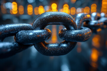 A retailer tracking its supply chain using blockchain to ensure ethical sourcing, representing the role of blockchain in sustainable practices. Concept of sustainability.