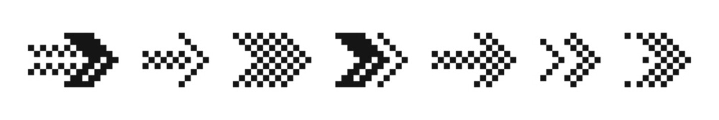 Pixelated arrow icons in multiple directions. Retro and gaming-inspired design