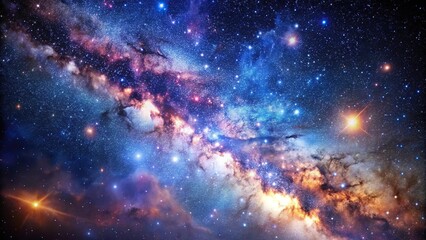 Fototapeta premium Night sky filled with stars, nebula, and galaxy