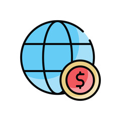 Globe with Money vector icon