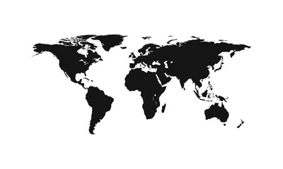 World map silhouette vector illustration