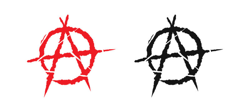 Anarchy symbol vector icon set