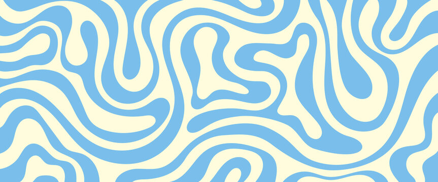 Abstract blue illustration on white background. Vector pattern. Art line ornament. Water Wave Logo abstract design