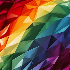 Fototapeta premium Colorful rainbow polygon background or vector frame. Rainbow colors