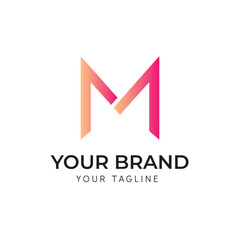 Letter M abstract gradient logo design. Generated With Ai
