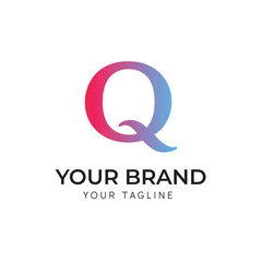 Letter Q abstract gradient logo design. Generated With Ai