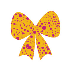 A textured retro bow or ribbon in a flat vector style