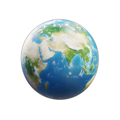 Fototapeta premium Earth globe 3d icon cartoon style floating on transparency background PNG