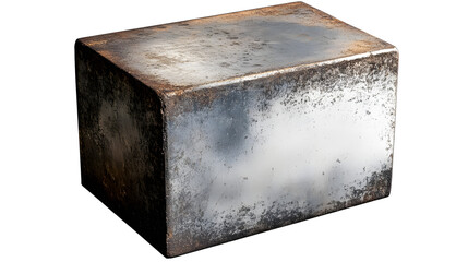 a block of metal isolated on transparent background, png, cut out