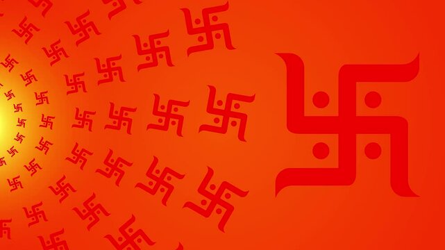 Swastik symbol (Swastika) Animation is sign of hindu prosperity and good fortune