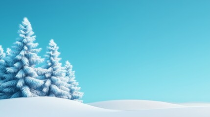 Snowy forest with a clear blue sky, representing the calm beauty of winter