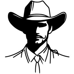 Cowboy portrait silhouette