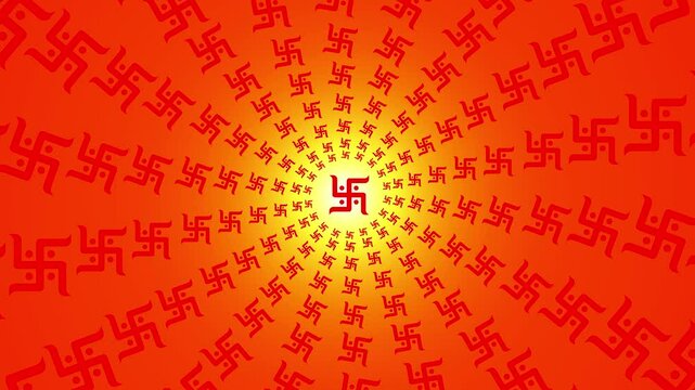 Swastik symbol (Swastika) Animation is sign of hindu prosperity and good fortune